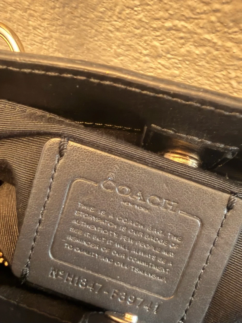 COACH Brown and Black Signature Satchel with Gold Hardware